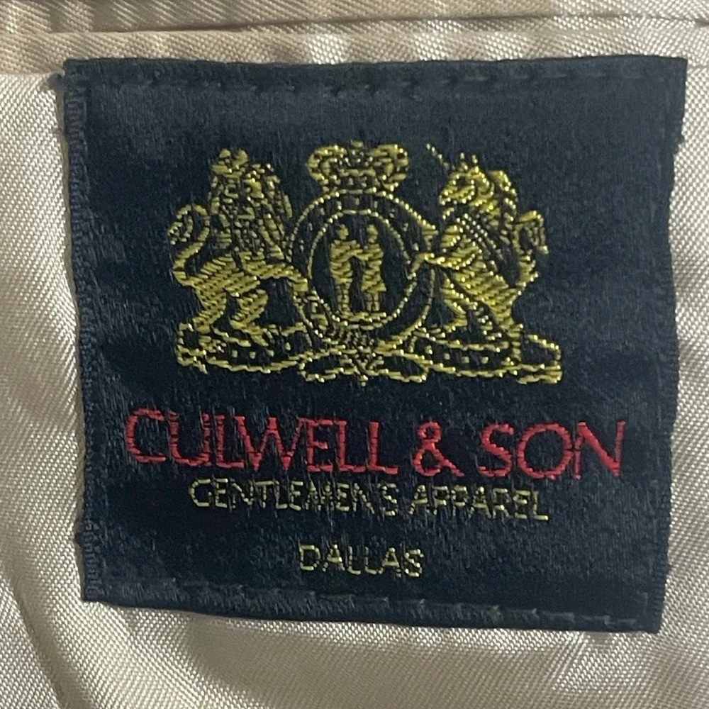 Culwell & Son Blazer Mens 42 Cream Nubby Weave Vintage Tailored USA Sport Coat